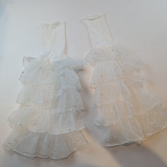 Accessories - White Pearled Pull-On Bell Sleeves Bridal Bachelorette Accessory